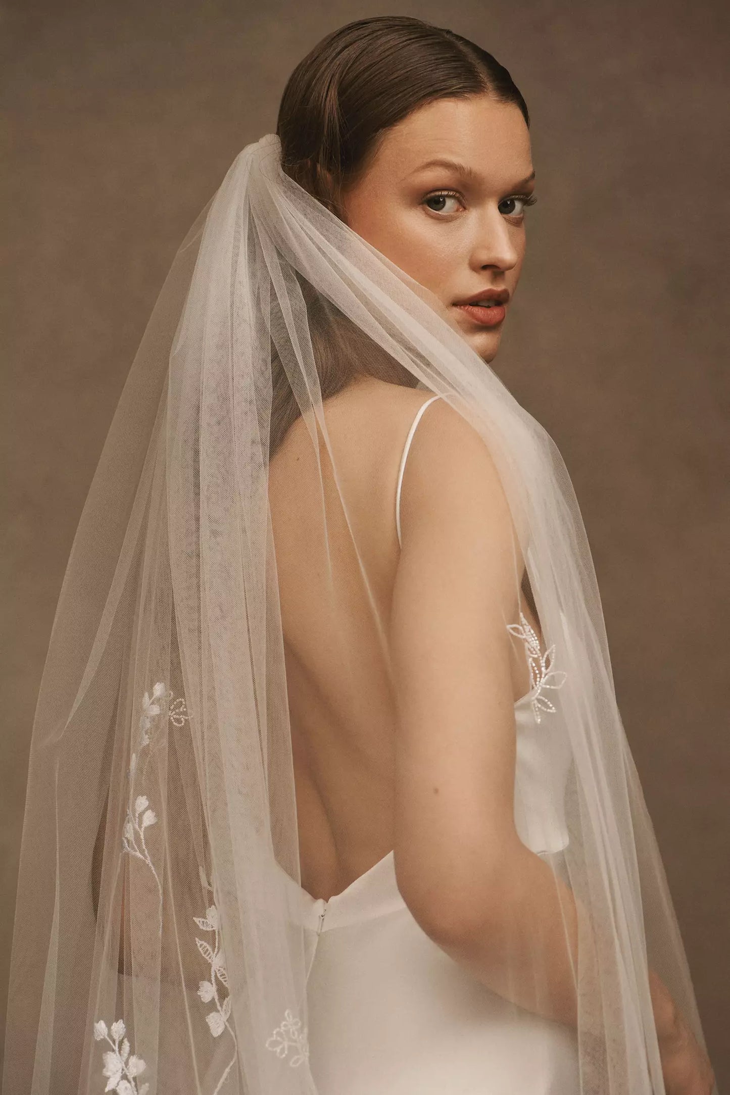 Theia Jasper Embroidered Chapel Veil