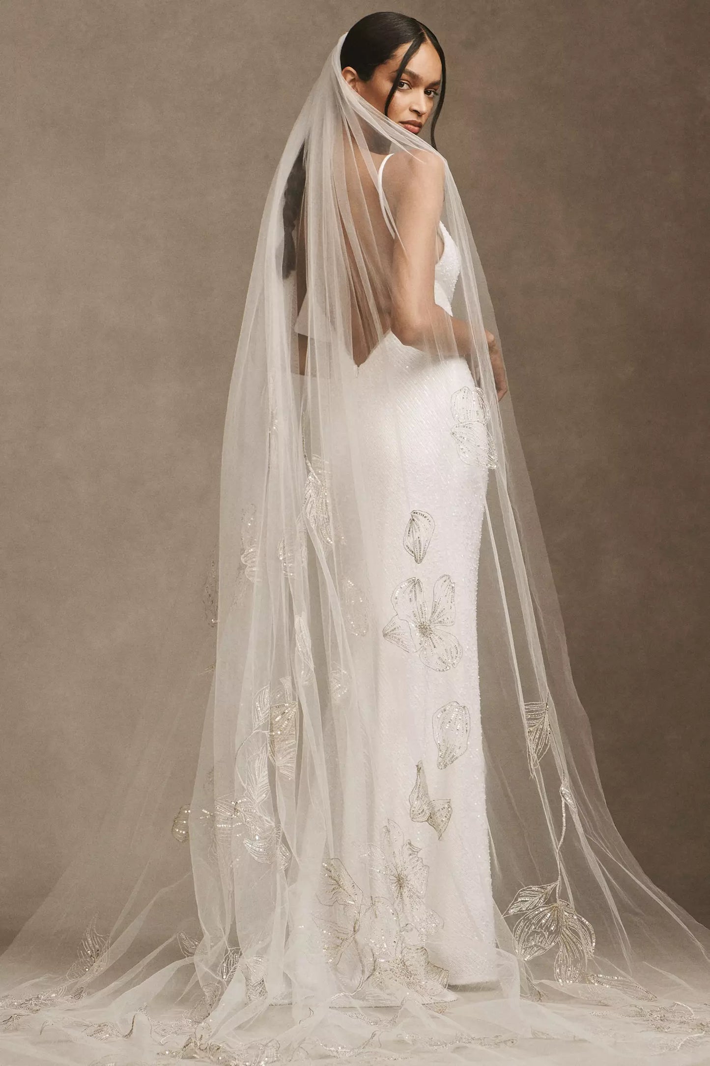 Theia Halo Embroidered Veil