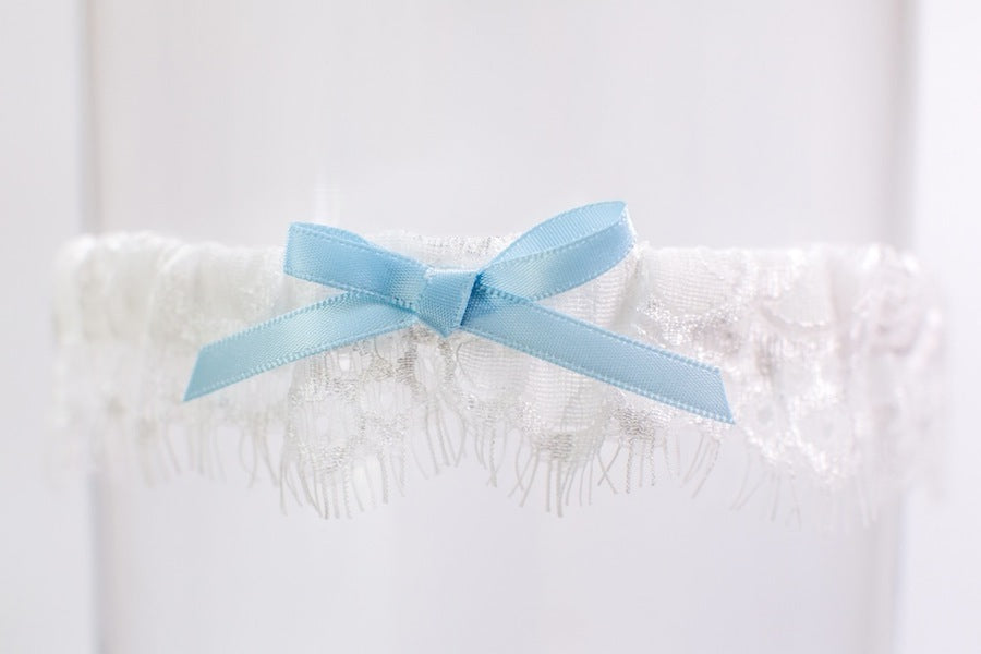Blue Lace Toss Garter