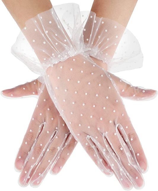 Polka Dot Wedding Gloves