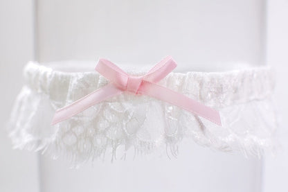 Pink Bow Lace Toss Garter